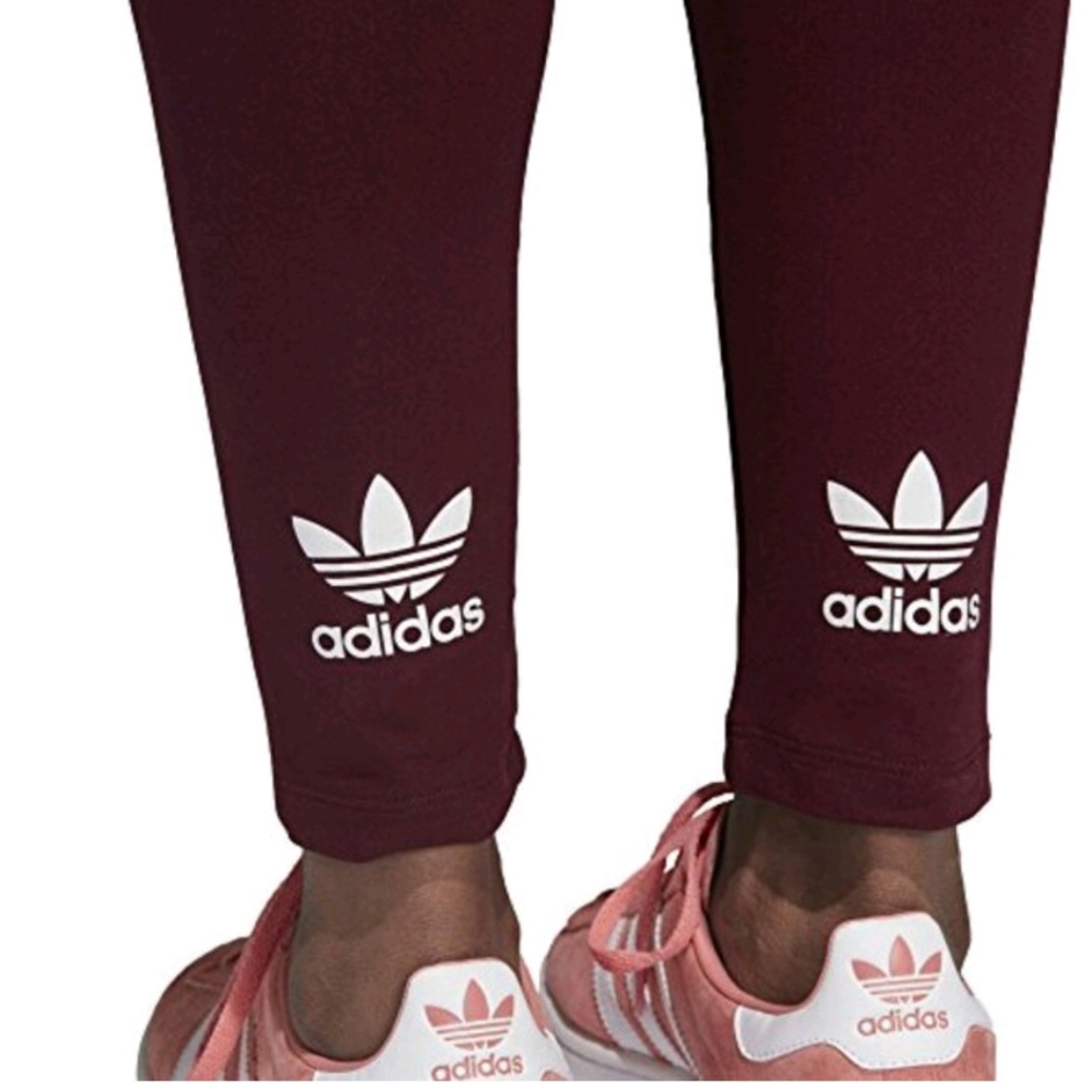 Adidas Trefoil maroon leggings